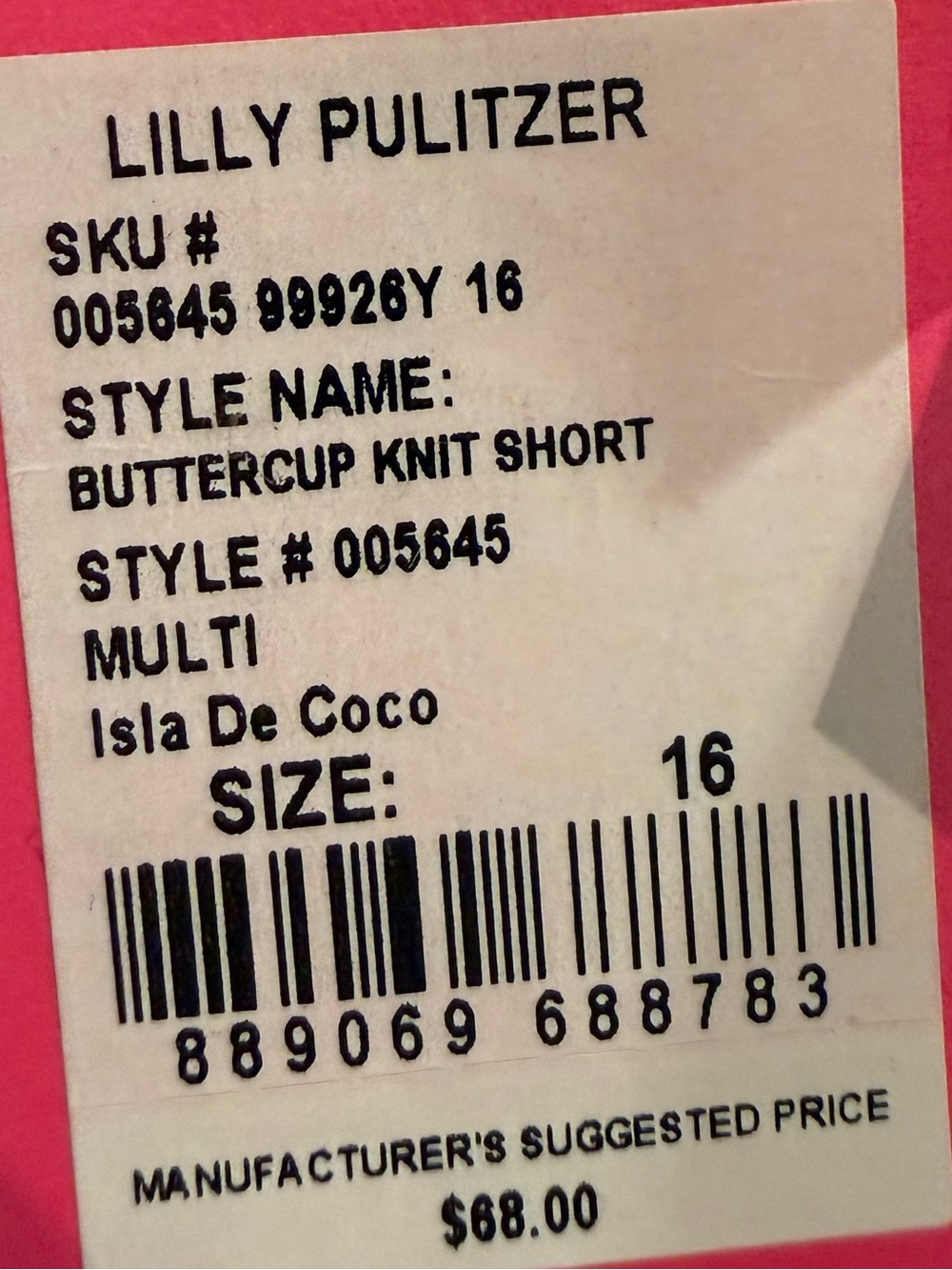 LILLY PULITZER Stretch Twill Buttercup Shorts "Isla de Coco" Size 16 - Picture 10 of 10